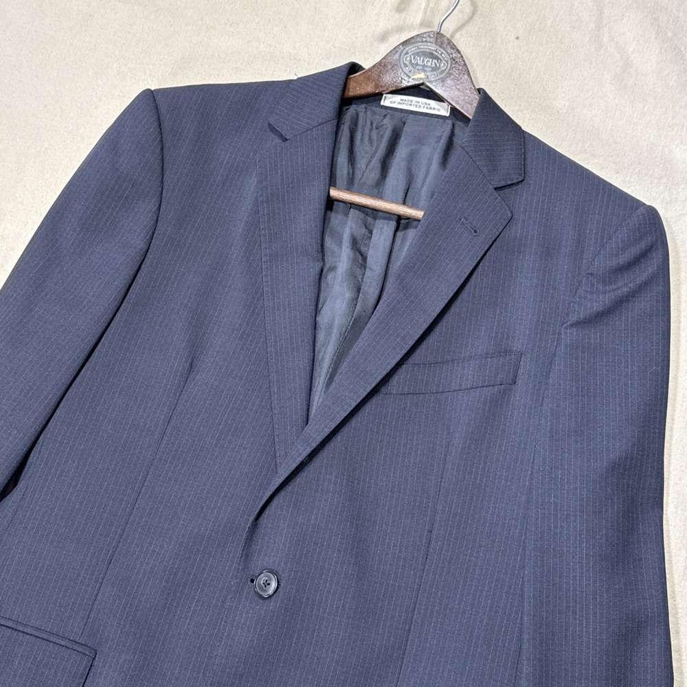 Joseph Abboud Blazer Mens 40L Navy Striped Extreme Slim Marzotto Super 120s Wool